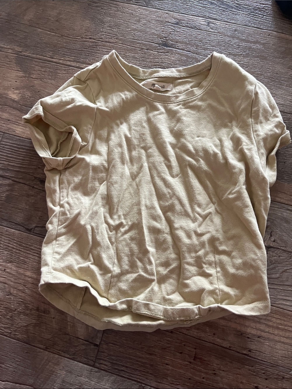 Madewell Pale Yellow Crewneck Tee